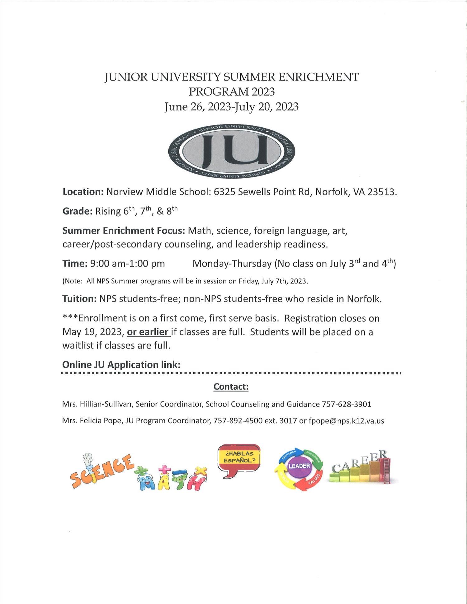  JU Summer Enrichment